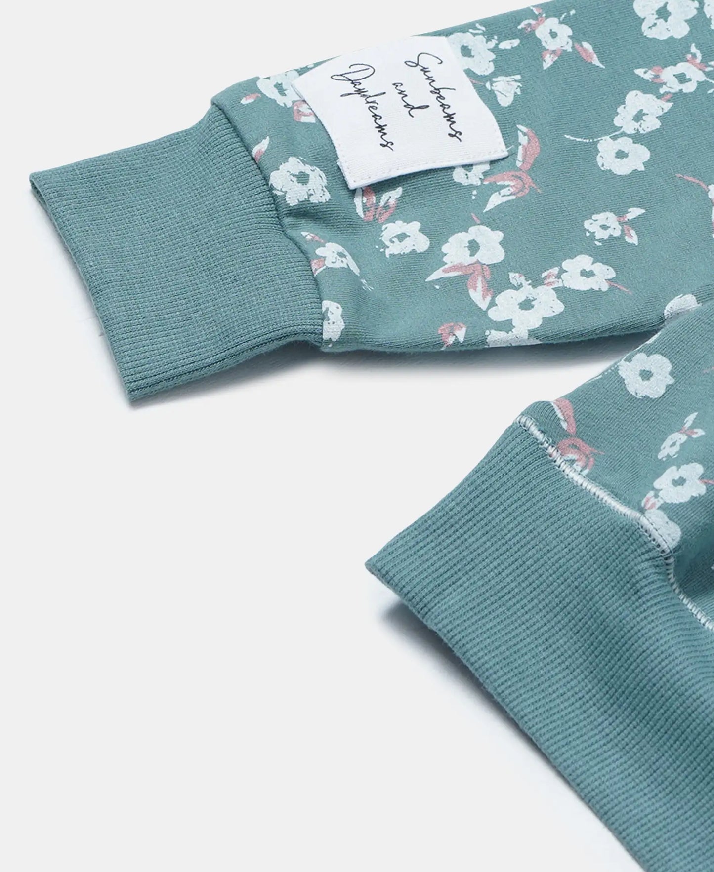Super Combed Cotton Elastane French Terry Printed Hoodie Sweatshirt - Mineral Blue Printed-3