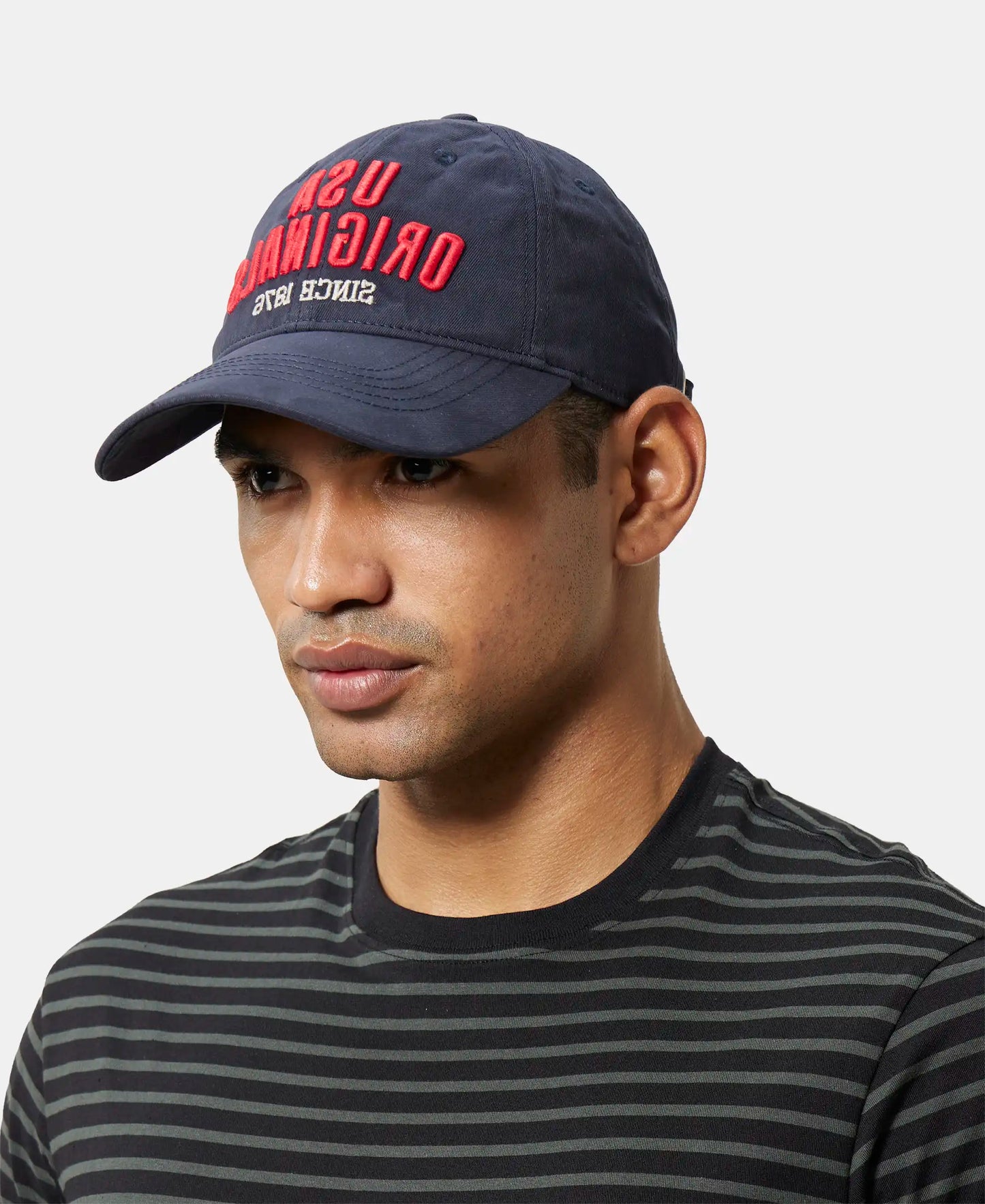Super Combed Cotton Solid Cap with Adjustable Back Closure - Navy-4