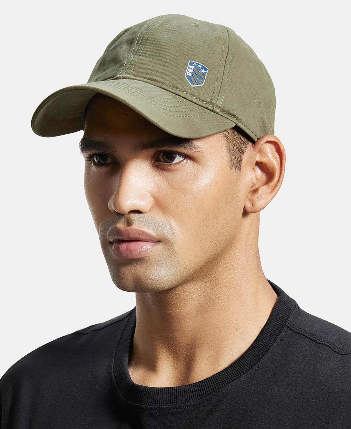 Super Combed Cotton Solid Cap with Adjustable Back Closure - Olive-4