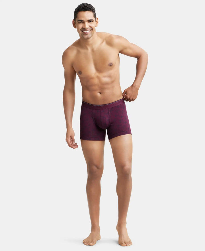 Super Combed Cotton Elastane Printed Trunk with StayFresh Treatment - Assorted-4