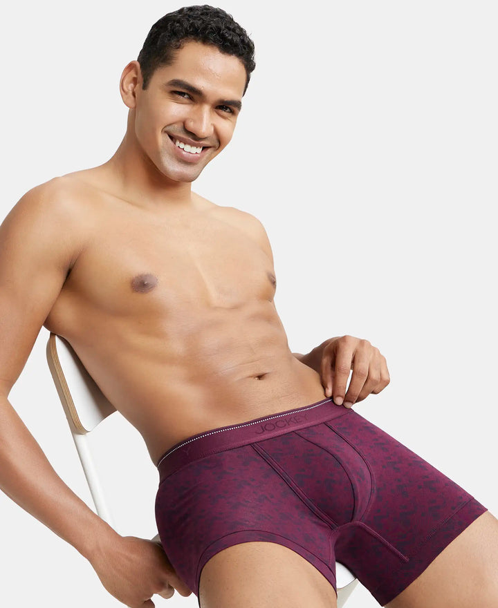 Super Combed Cotton Elastane Printed Trunk with StayFresh Treatment - Assorted-5