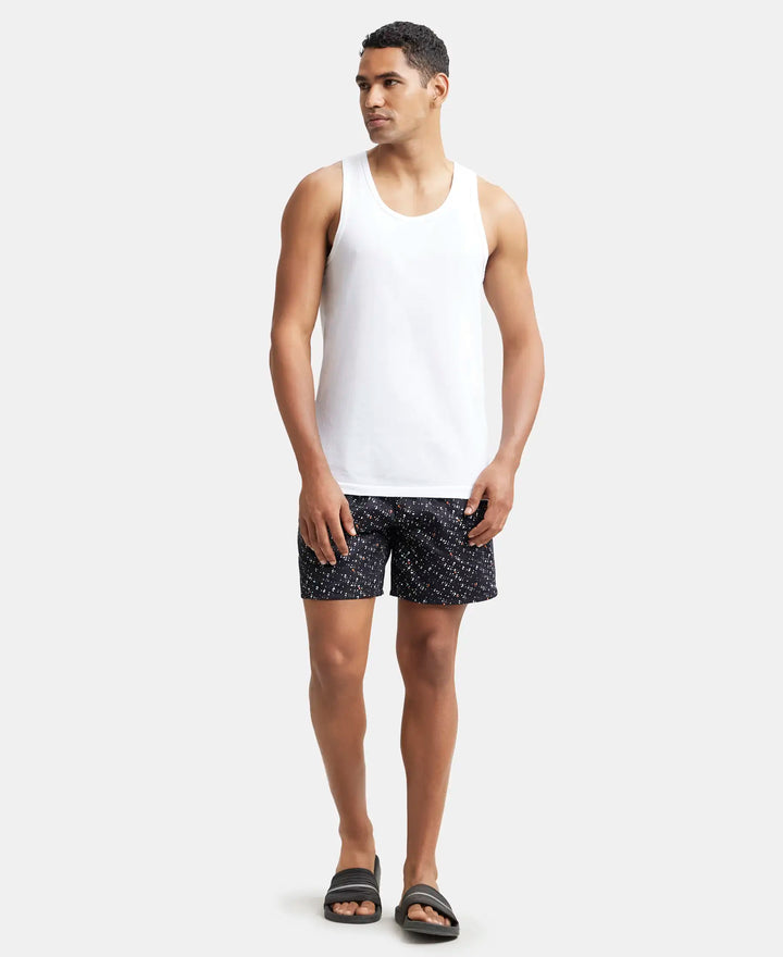 Cotton Round Neck Sleeveless Vest with No Side Seam - White-5