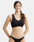 Wirefree Padded Super Combed Cotton Elastane Full Coverage Sleep Bra with Removable Pads - Black-1