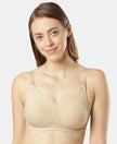 Wirefree Non Padded Super Combed Cotton Elastane Full Coverage Nursing Bra with Front Clasp Opening - Light Skin-1