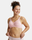 Wirefree Non Padded Super Combed Cotton Elastane Full Coverage Plus Size Bra with Side Panel Support - Candy Pink-1