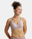 Wirefree Non Padded Super Combed Cotton Elastane Full Coverage Plus Size Bra with Side Panel Support - Mocha-1