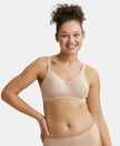 Wirefree Non Padded Super Combed Cotton Elastane Full Coverage Plus Size Bra with Side Panel Support - Light Skin-1