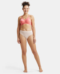 Wirefree Non Padded Super Combed Cotton Elastane Full Coverage Plus Size Bra with Lace Styling - Blush Pink-4