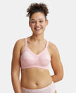 Wirefree Non Padded Super Combed Cotton Elastane Full Coverage Plus Size Bra with Lace Styling - Candy Pink-1