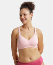 Wirefree Non Padded Super Combed Cotton Elastane Full Coverage Plus Size Bra Plush Lining Cup - Candy Pink-1