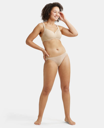 Wirefree Non Padded Super Combed Cotton Elastane Full Coverage Plus Size Bra Plush Lining Cup - Skin-4