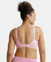 Wirefree Non Padded Super Combed Cotton Elastane Full Coverage Minimizer Bra - Candy Pink-3