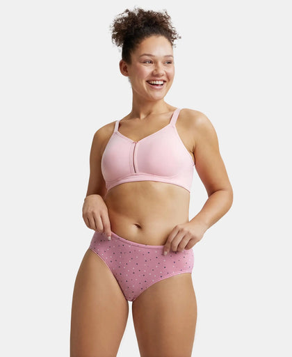 Wirefree Non Padded Super Combed Cotton Elastane Full Coverage Minimizer Bra - Candy Pink-5