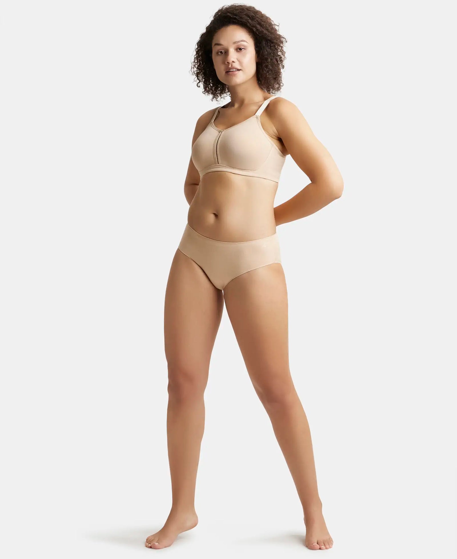 Wirefree Non Padded Super Combed Cotton Elastane Full Coverage Minimizer Bra - Light Skin-4
