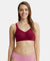Wirefree Non Padded Super Combed Cotton Elastane Full Coverage Everyday Bra with Concealed Shaper Panel - Beet Red-1