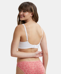 Wirefree Non Padded Super Combed Cotton Elastane Full Coverage Everyday Bra with Concealed Shaper Panel - White-3