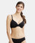 Under-Wired Padded Polyester Elastane Full Coverage T-Shirt Bra with Breathable Spacer Cup - Black-1