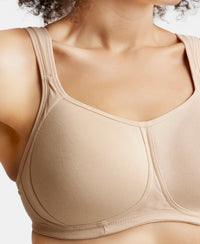 Wirefree Padded Super Combed Cotton Elastane Full Coverage Plus Size Bra with Broad Cushioned Fabric Strap - Light Skin-6