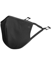 Unisex Polyester Mesh and Super Combed Cotton Woven Face Mask with Adjustable Nose-clip and Soft Elastic Ear Loops - Black-2