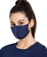 Unisex Polyester Mesh and Super Combed Cotton Woven Face Mask with Adjustable Nose-clip and Soft Elastic Ear Loops - Imperial Blue-4