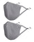Unisex Polyester Mesh and Super Combed Cotton Woven Face Mask with Adjustable Nose-clip and Soft Elastic Ear Loops - Performance Grey-1