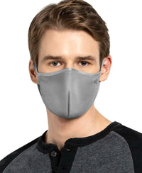 Unisex Polyester Mesh and Super Combed Cotton Woven Face Mask with Adjustable Nose-clip and Soft Elastic Ear Loops - Performance Grey-6