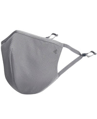 Unisex Polyester Mesh and Super Combed Cotton Woven Face Mask with Adjustable Nose-clip and Soft Elastic Ear Loops - Performance Grey-7
