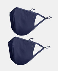 Kids Polyester Mesh and Super Combed Cotton Woven Face Mask with Adjustable Nose-clip and Soft Elastic Ear Loops - Imperial Blue-1