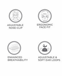 Kids Polyester Mesh and Super Combed Cotton Woven Face Mask with Adjustable Nose-clip and Soft Elastic Ear Loops - Imperial Blue-5