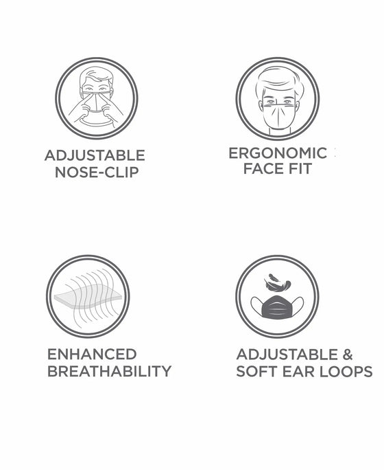 Kids Polyester Mesh and Super Combed Cotton Woven Face Mask with Adjustable Nose-clip and Soft Elastic Ear Loops - Imperial Blue-5