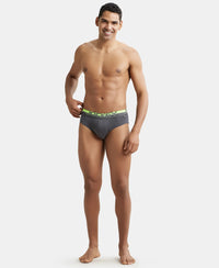 Super Combed Cotton Solid Brief with Ultrasoft Waistband - Asphalt-4