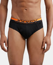Super Combed Cotton Solid Brief with Ultrasoft Waistband - Black-1