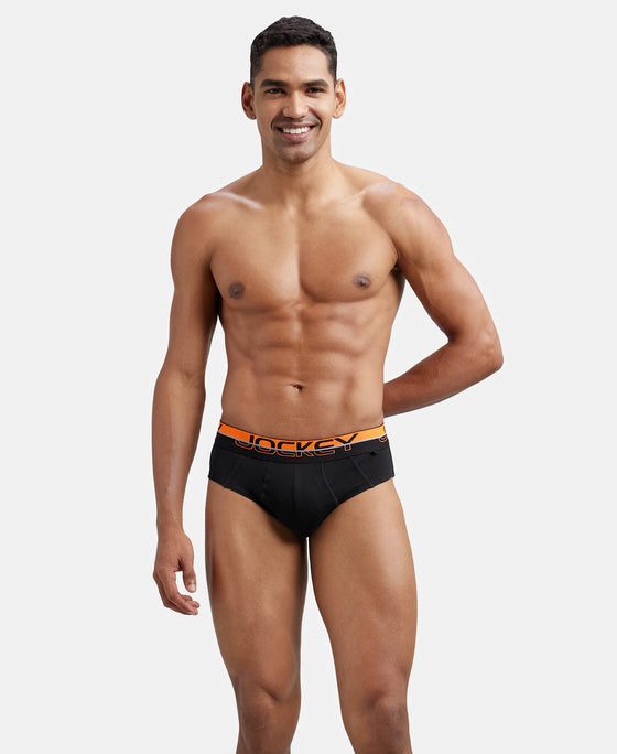Super Combed Cotton Solid Brief with Ultrasoft Waistband - Black-5