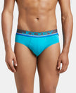 Super Combed Cotton Solid Brief with Ultrasoft Waistband - Caribbean Turquoise-1