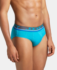 Super Combed Cotton Solid Brief with Ultrasoft Waistband - Caribbean Turquoise-2