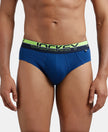 Super Combed Cotton Solid Brief with Ultrasoft Waistband - Estate Blue-1