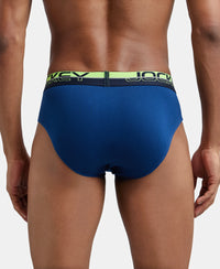 Super Combed Cotton Solid Brief with Ultrasoft Waistband - Estate Blue-3