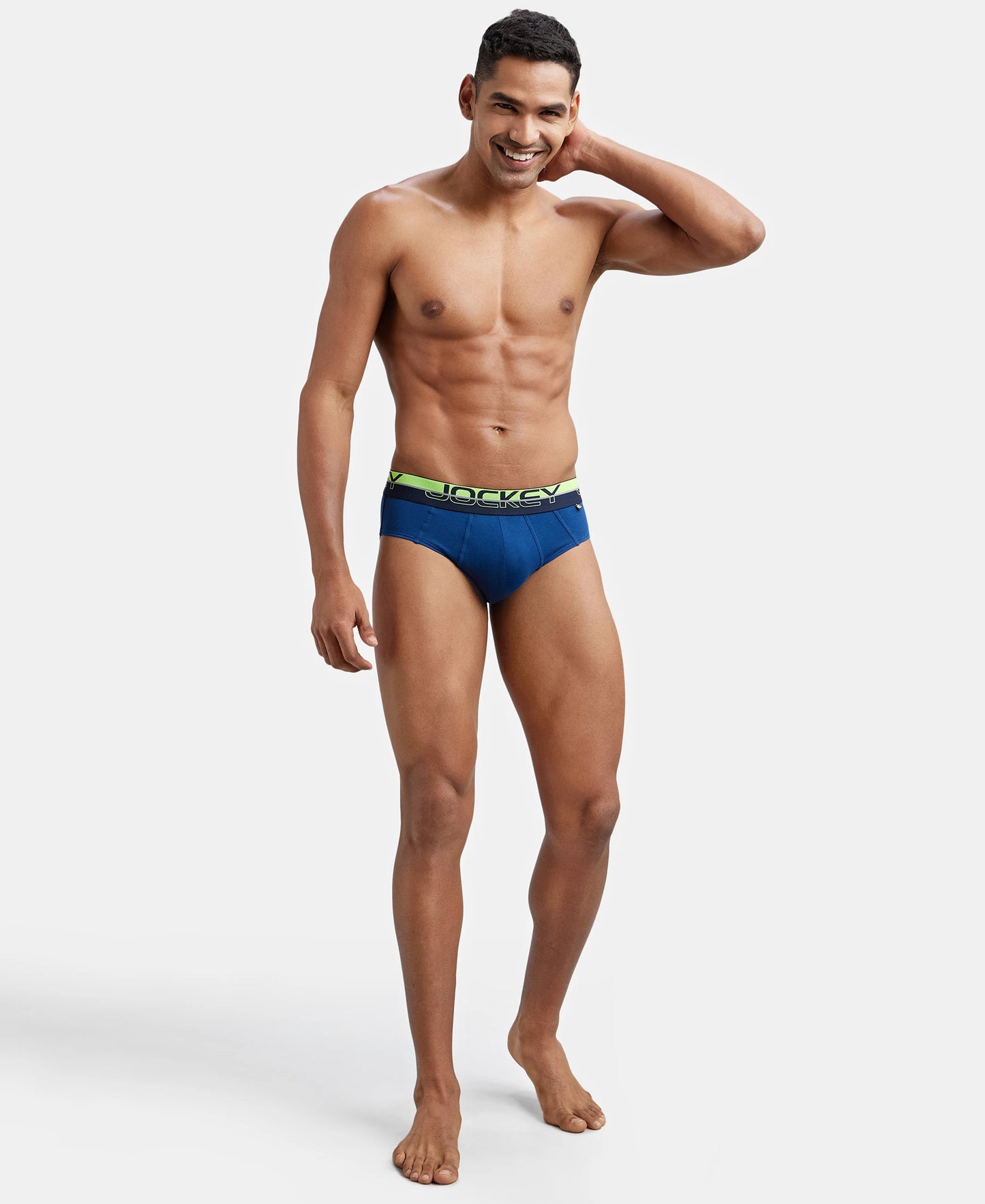 Super Combed Cotton Solid Brief with Ultrasoft Waistband - Estate Blue-6