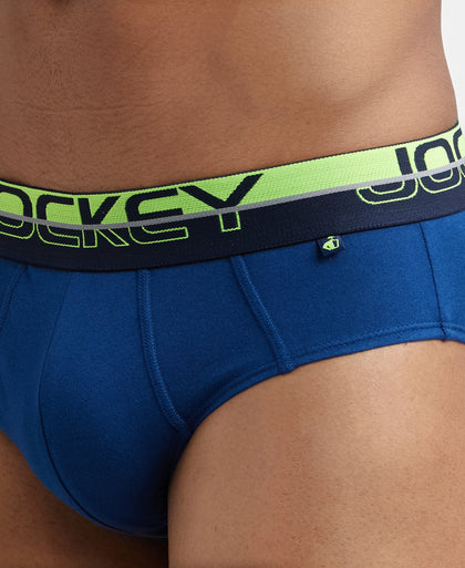 Super Combed Cotton Solid Brief with Ultrasoft Waistband - Estate Blue-7