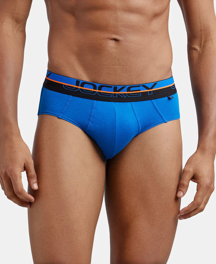 Super Combed Cotton Solid Brief with Ultrasoft Waistband - Rich Royal Blue-1