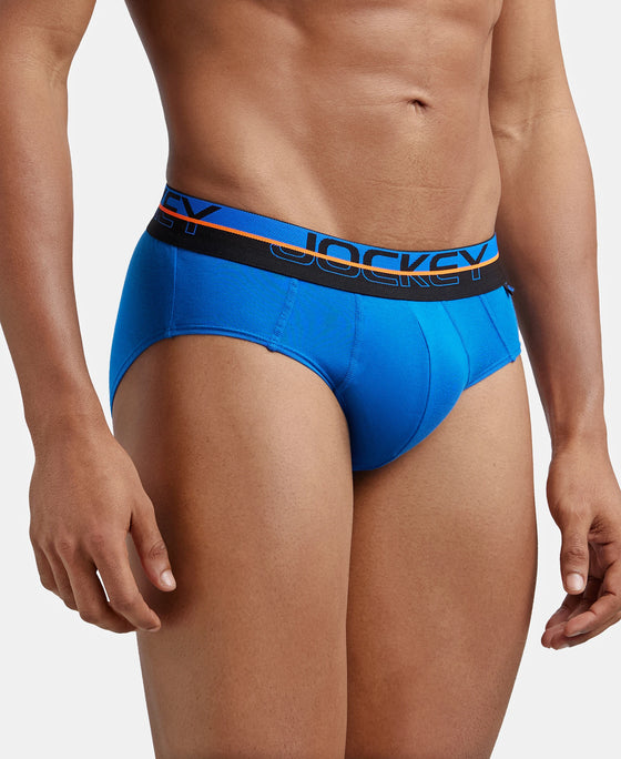 Super Combed Cotton Solid Brief with Ultrasoft Waistband - Rich Royal Blue-2