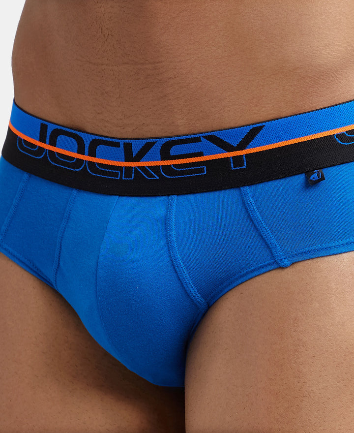 Super Combed Cotton Solid Brief with Ultrasoft Waistband - Rich Royal Blue-7