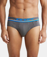 Super Combed Cotton Solid Brief with Ultrasoft Waistband - Smooth Grey-1