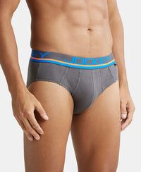 Super Combed Cotton Solid Brief with Ultrasoft Waistband - Smooth Grey-2