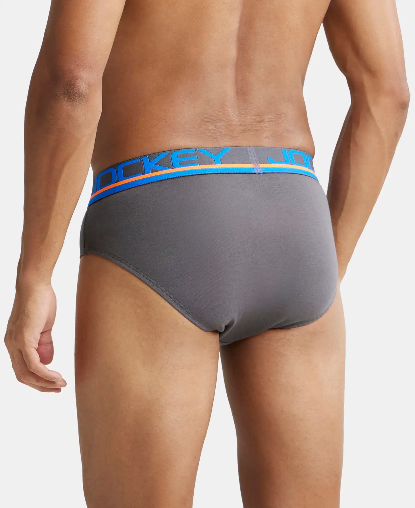 Super Combed Cotton Solid Brief with Ultrasoft Waistband - Smooth Grey-3