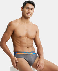 Super Combed Cotton Solid Brief with Ultrasoft Waistband - Smooth Grey-5