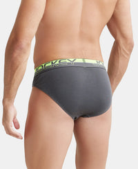 Super Combed Cotton Rib Solid Brief with Ultrasoft Waistband  - Asphalt-3