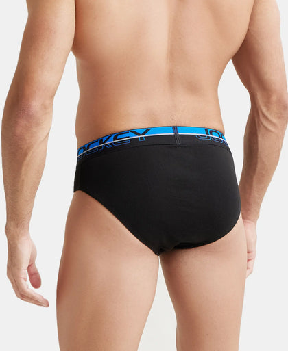 Super Combed Cotton Rib Solid Brief with Ultrasoft Waistband  - Black-6