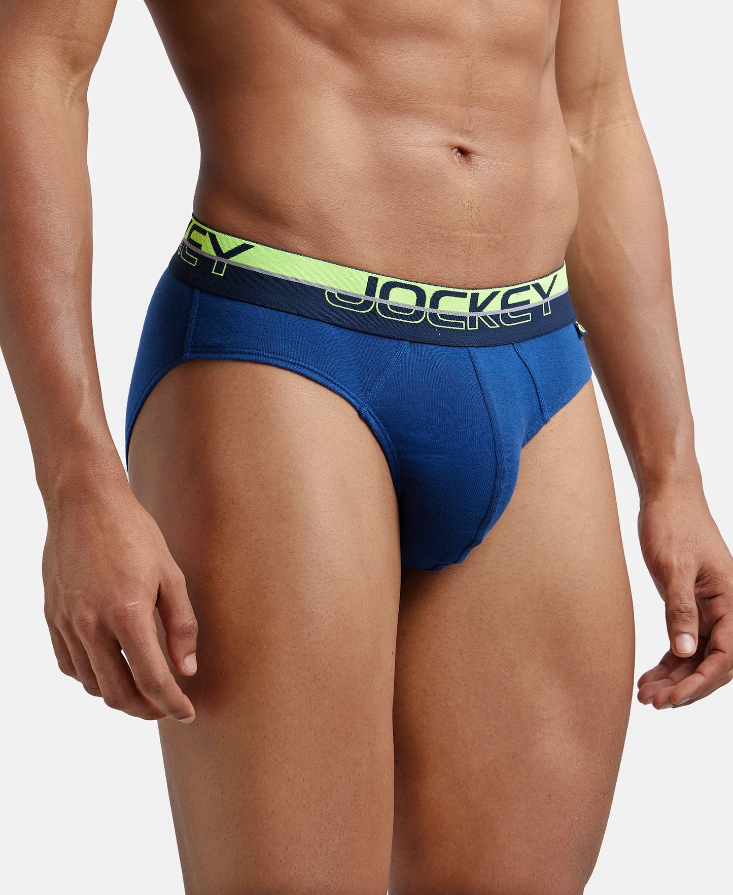 Super Combed Cotton Rib Solid Brief with Ultrasoft Waistband  - Estate Blue-2