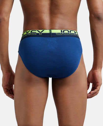 Super Combed Cotton Rib Solid Brief with Ultrasoft Waistband  - Estate Blue-3